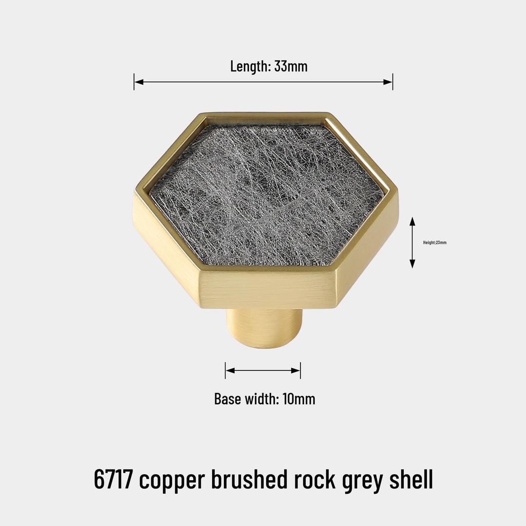Nordic Minimalist Hexagonal Shell Handle Marble Drawer Cabinet Wardrobe Pull