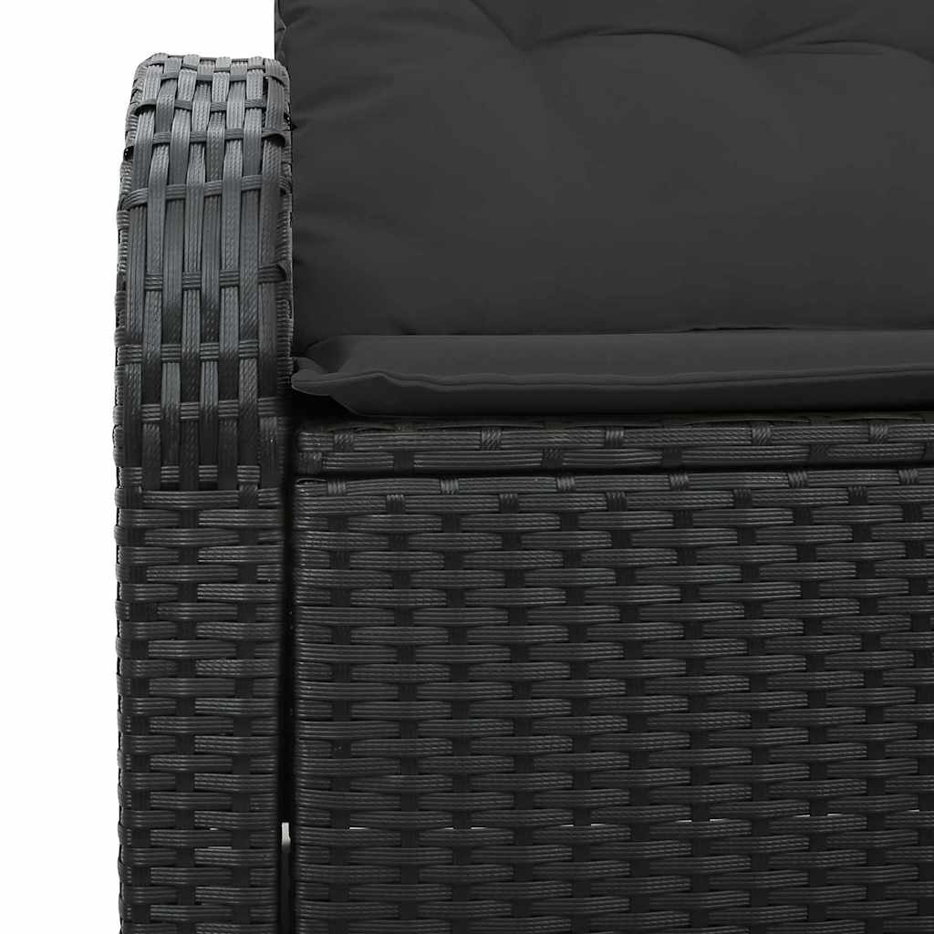 Garden Sofa with Cushions Black 124 X 62 X 69 Cm Poly Rattan