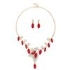 European & American Retro Crystal Necklace Set: Women's Luxury Evening Dress Clavicle Chain