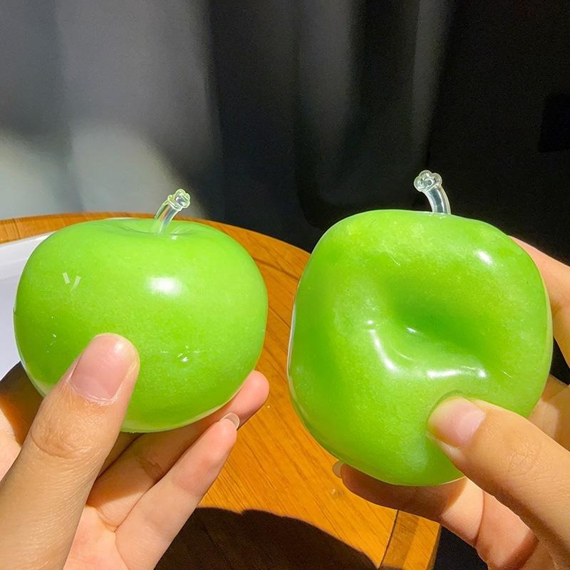 Mini Imitation Fruit Apple Squeeze Toy Tpr Stress Ball Kawaii Fidget Squeezy Toy Vent Decompression Toy Party Favor Gift