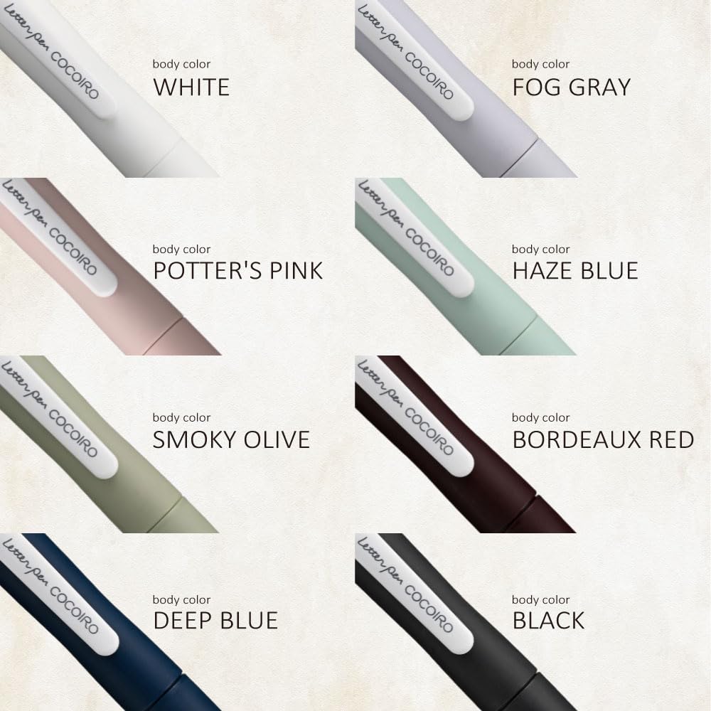 Kuretake Zig Letter Pen COCOIRO Extra Fine Brush Black Made in Japan Refill, Nib, Ink, (POTTER'S PINK, Black)