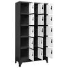 Locker Cabinet Anthracite and White 90 x 40 x 180 cm Steel