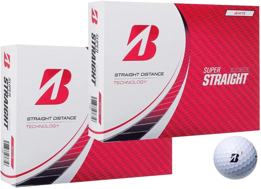 Bridgestone SUPER STRAIGHT Golf Balls, 2023 Model, White (2 Dozen) with Bonus Included