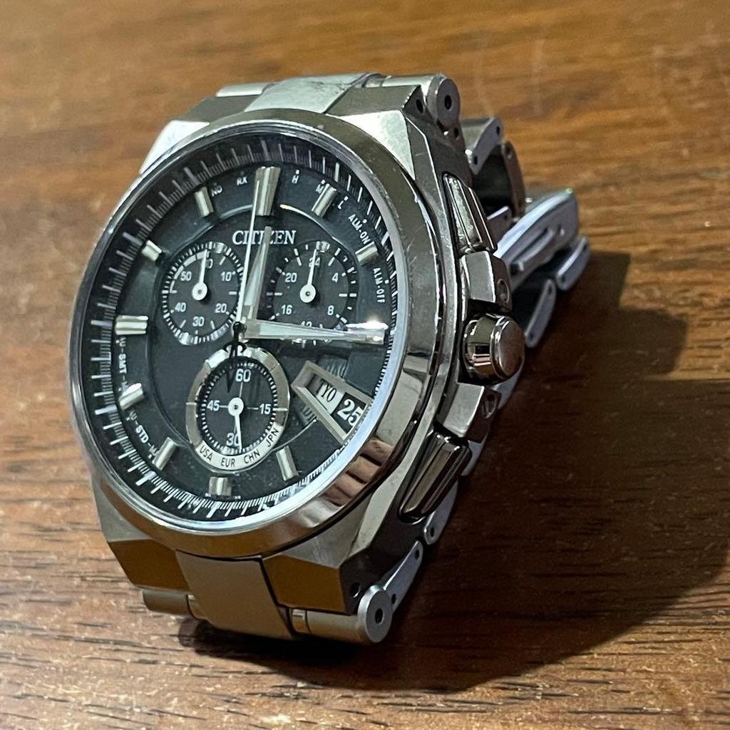 Used Citizen Atessa H610-T018050 Eco Drive Radio Titanium Men's