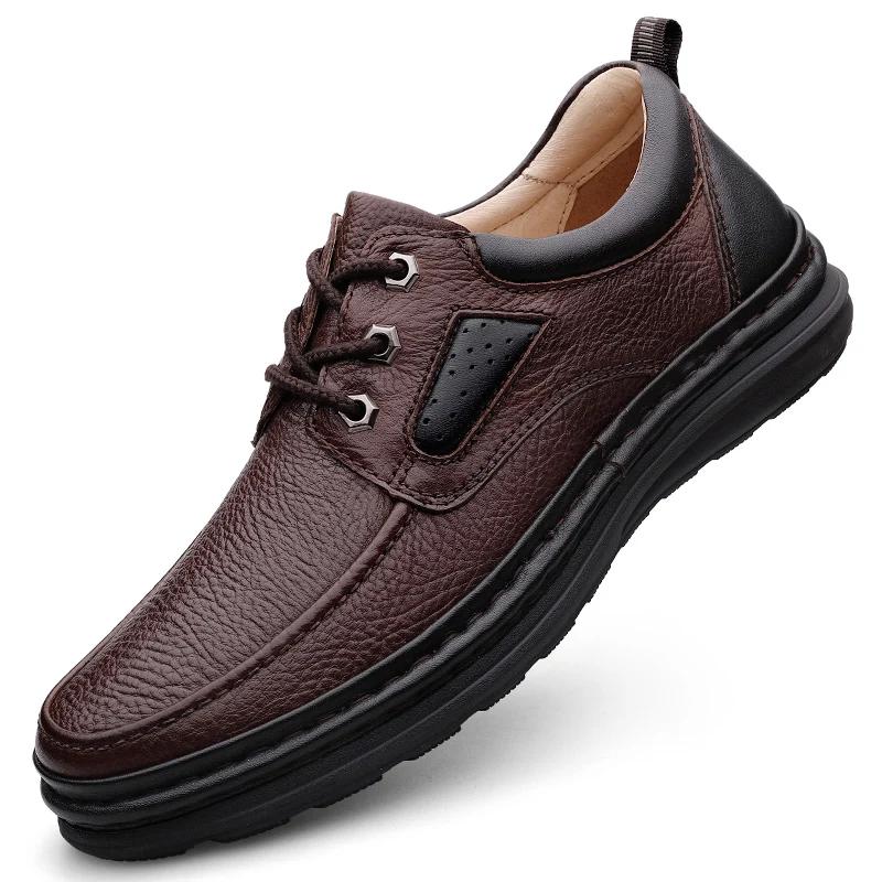Genuine Leather Men's Shoes Handmade Men Casual Footwear High Quality Mens Business Slip On Shoes New Male Comfortable Flats