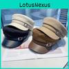 Wool Blend Flat Top Hat With Curved Brim For Winter Casual Fashion Women