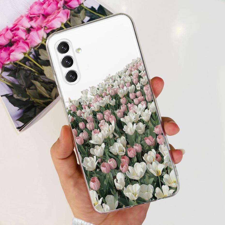 For Samsung Galaxy A14 Cute Flower Cat Pattern Phone Case For SamsungA14 A 14 4G 5G SM-A145F A146B Soft Silicone TPU Back Cover
