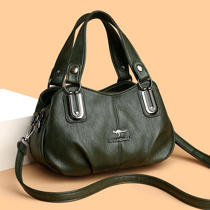 Women's Bags, European and American New Middle-aged Women's Handbags, Retro All-match Multi-layer Large-capacity One-shoulder Messenger Bag