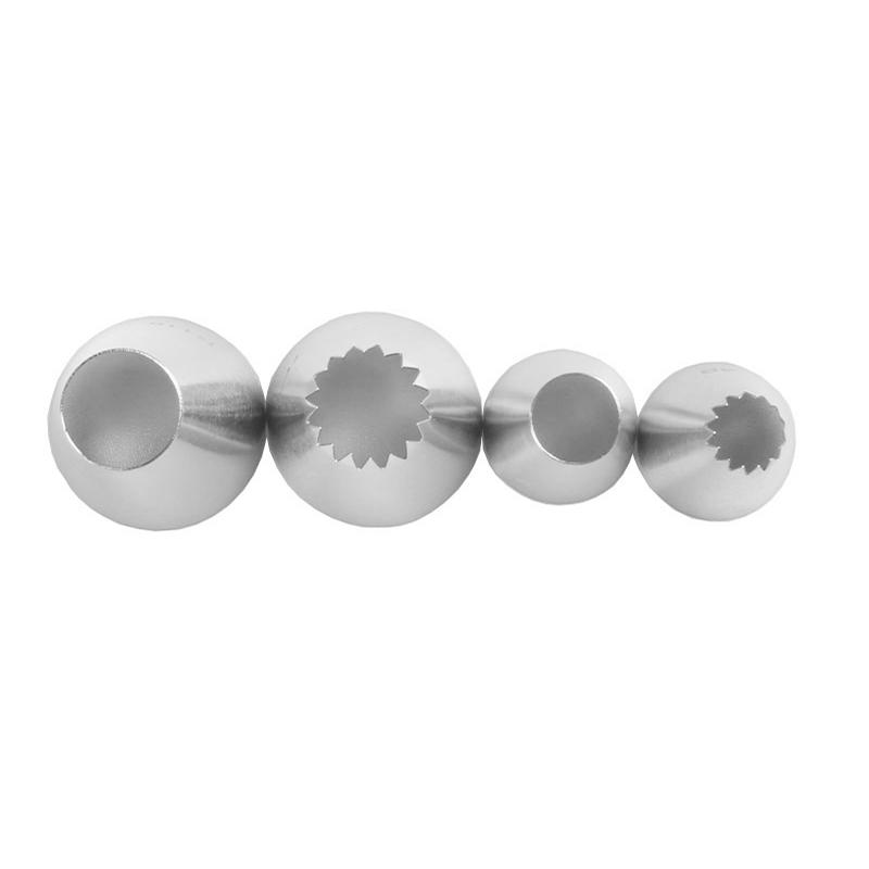 4pcs  Large Size Cookie Round Metal Cake Cream Decoration Tip Stainless Steel Piping Icing Nozzle Pastry Tools Baking Tools
