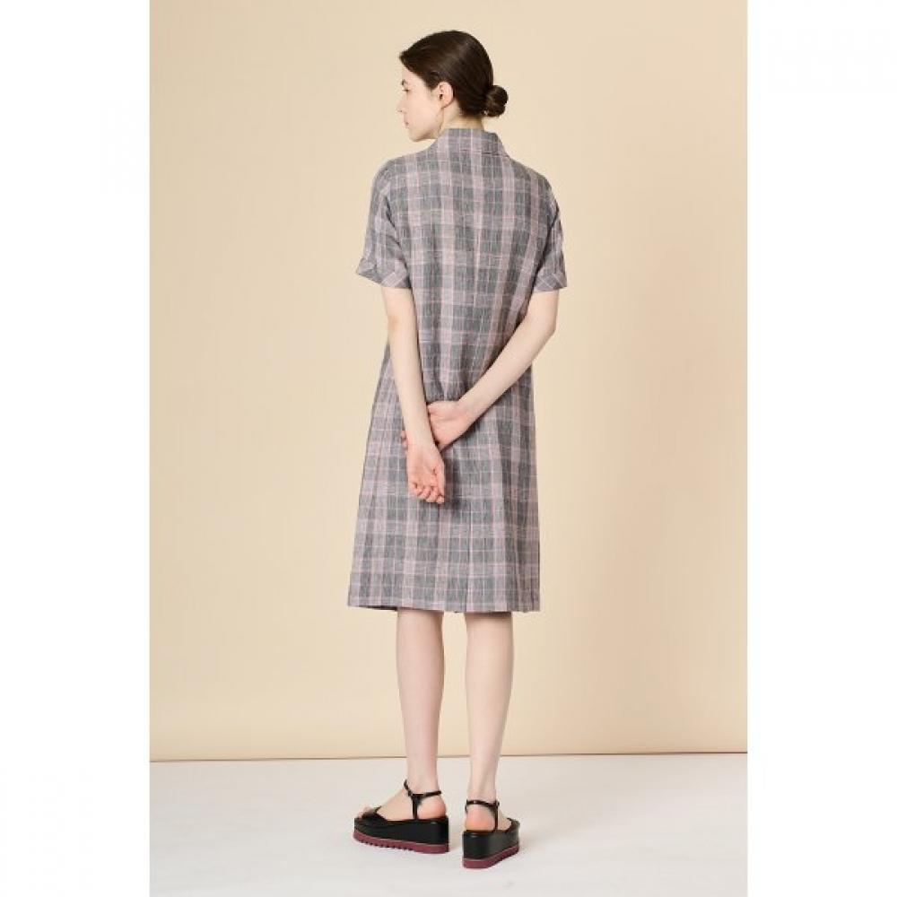 Bcbg Linen Check Dress B3m4o633