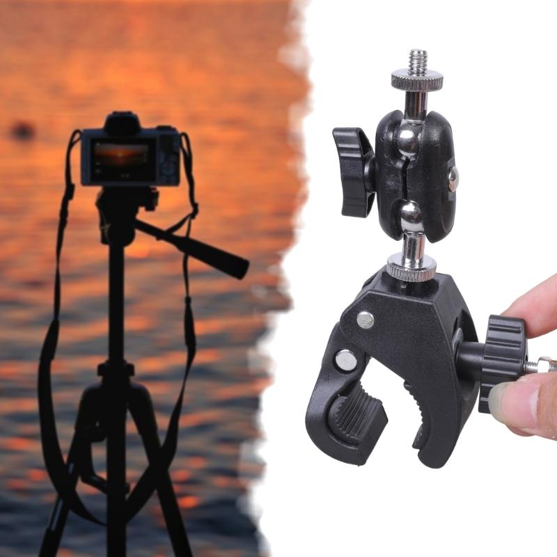 Photography Metal Clamp Mount With 360Swivel Ball Head For DSLR Cameras Smartphones Studio Lighting Tripod Equipment