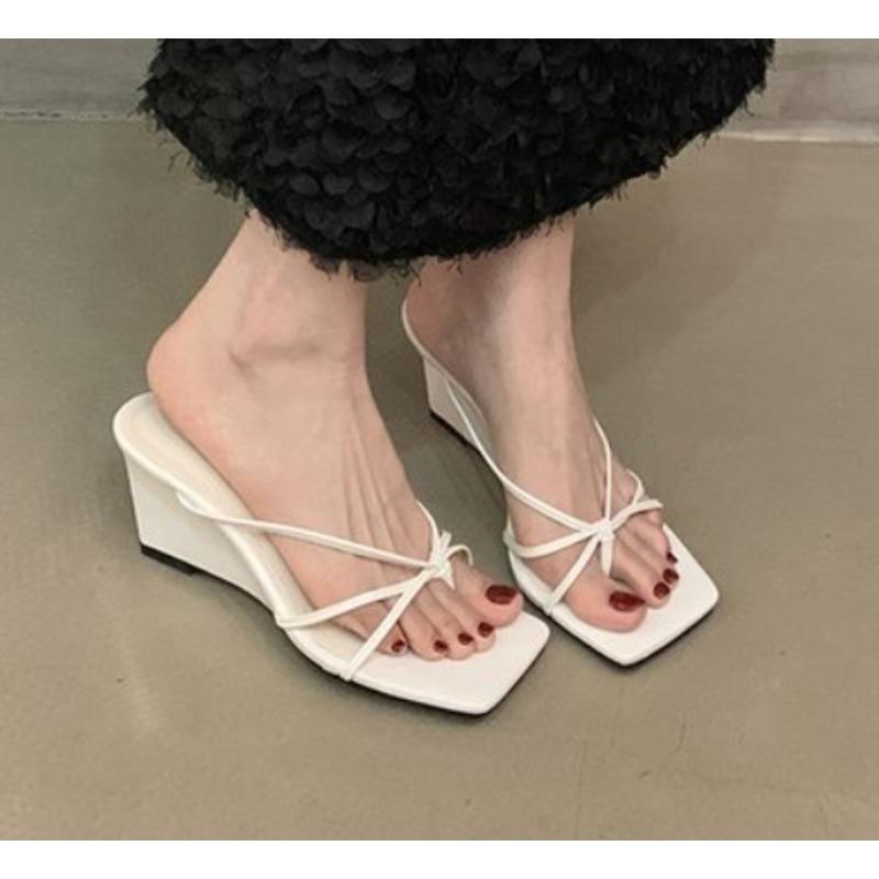 

Fashion Summer New Style Leopard Women s Fashion Wedges Heel Slippers Elegant Dress Slides Design Style Banquet Party Sandals Shoes 34
