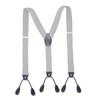 Stylish Classical Suspenders Adjustable Suspenders Elastic Chain Button End Dark Elastic Belt for Wedding Business Wear