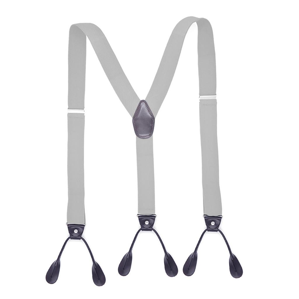 Stylish Classical Suspenders Adjustable Suspenders Elastic Chain Button End Dark Elastic Belt for Wedding Business Wear