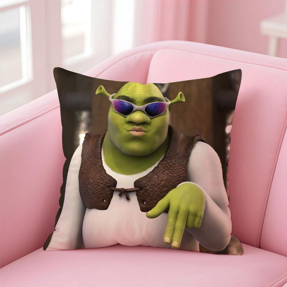 anime S-ShrekS Cushion Cover Comfortable Reversible Pillow Cover Ideal for Car Sofa Bedroom & Beyond