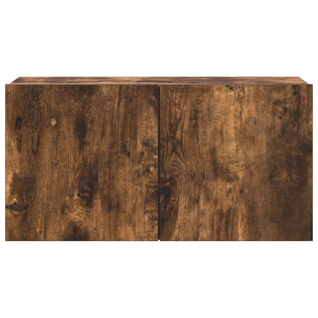 4 piece TV cabinet set smoked oak effect particleboard