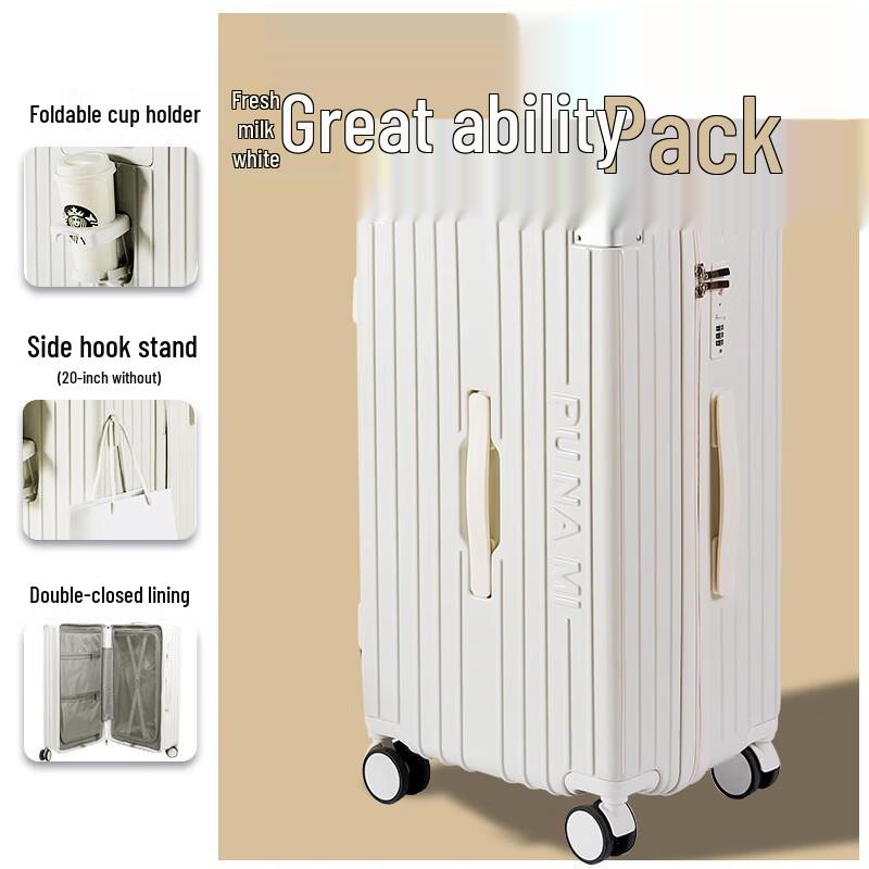 OEING Hard-Shell Travel Luggage with Cup Holder 24 inch