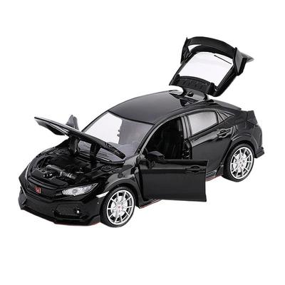 1/24 HONDA CIVIC TYPE R Alloy Sports Car Modelo Diecast & Toy Vehicle Metal Racing Car Modelo Coleção de Som e Luz Presente para Crianças