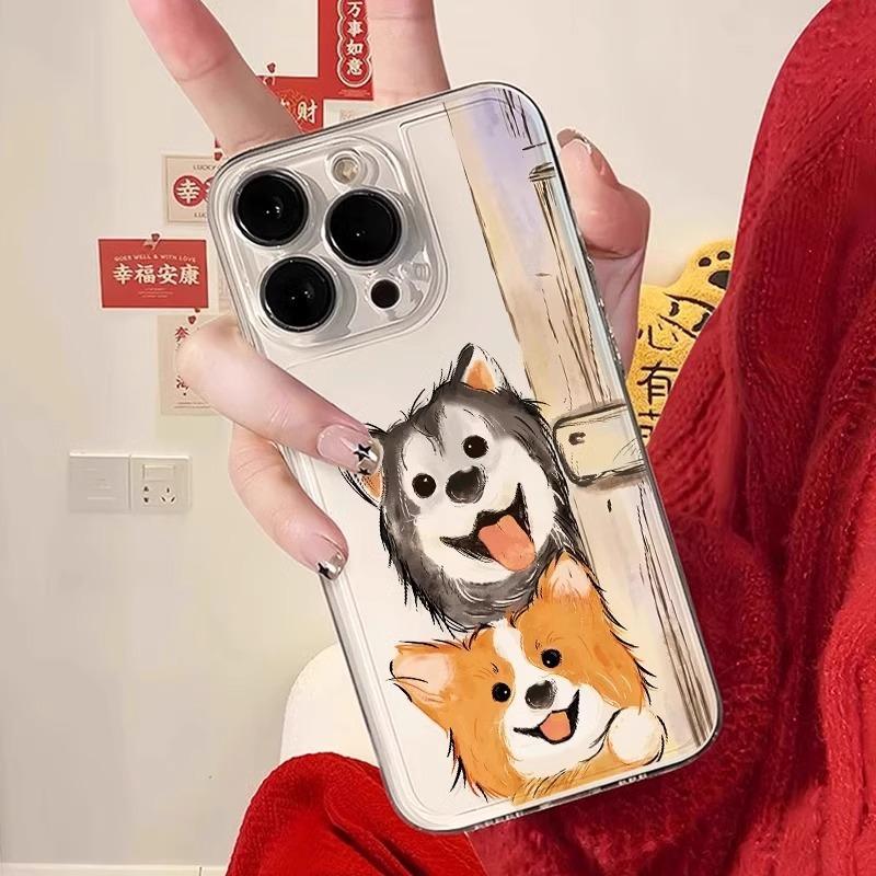 Szczeniak Odpowiedni dla Apple 16 IPhone Animacja 15plus Kreatywny 14 Silikonowa Miękka Powłoka 13 Etui na Telefon Komórkowy 12promax