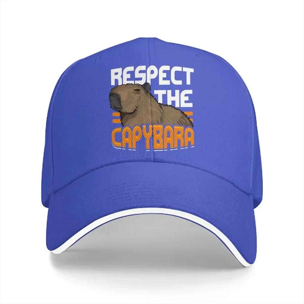 Respect the Capybara Baseball Caps Peaked Cap Capybara Animal Sun Shade Hats for Unisex Women