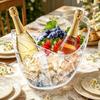 Cubo de Hielo en Forma de Lingote Gran Capacidad Doble Asa Refrigerador Portátil para Cerveza Champaña Vino Cubo de Hielo Resistente para Fiesta Camping Picnic Barra de Casa