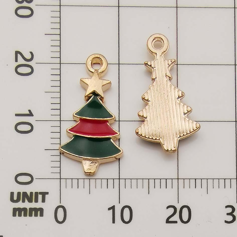 Christmas Oil Drip Alloy Small Pendant Bracelet Necklace Pendant Handmade Diy Material Jewelry Accessories