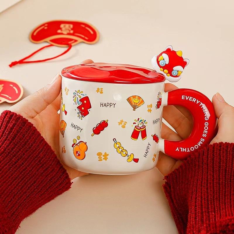 Year of The Dragon Ceramic Cup New Year Gift Souvenir Year of Dragon Mug Creative Cup Year of Dragon Gift Coffee Cup