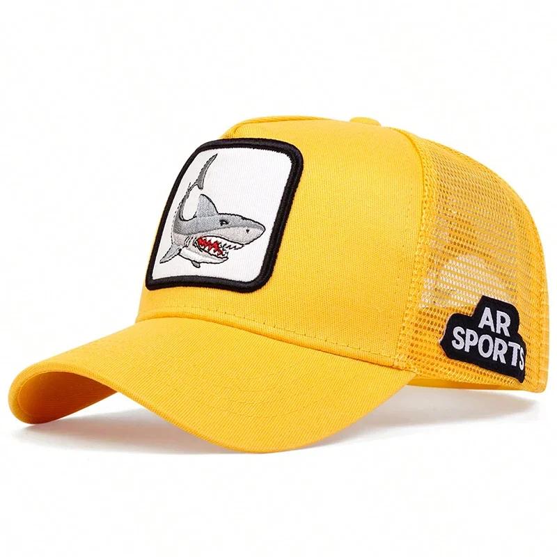 Net Baseball Stitching Embroidered Patch Shark Neutral Gender Women Men For Caps Spring Summer Outdoor Adjustable Casual Hats Dad Hat Sunscreen