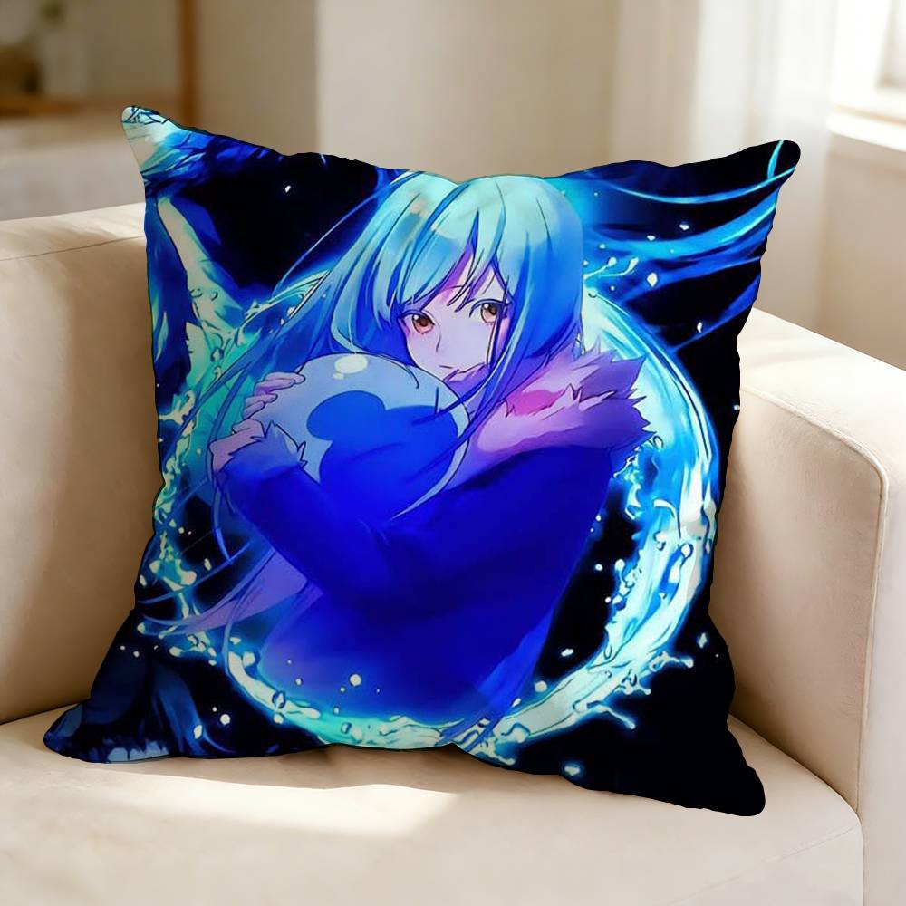 Anime GGot Reincarnated As a SSlime Pillow Case Square DoubleSided Sofa Cushion Cover Bedroom Bedside Pillow