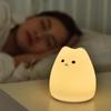 1PC Luz Noturna de Gato Fofo Para Bebê Crianças Desenho Animado 7 Cores Lâmpada de Dormir de Silicone Sensor de Toque Lâmpada de Mesa Para Decoração de Casa Quarto