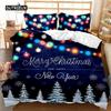 Christmas Duvet Cover Set Christmas Gift Bunny Candle Christmas Theme Bedding Set Double Queen King Size Polyester Quilt Cover