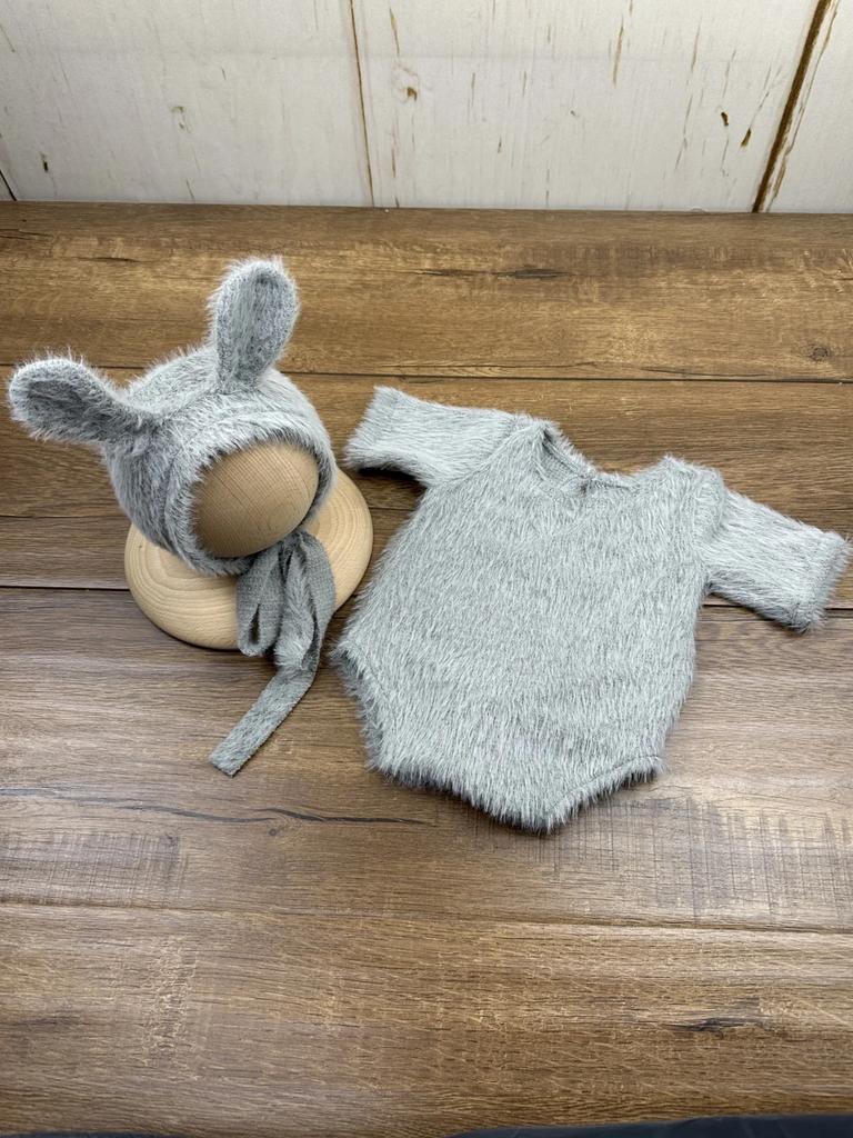 Newborn Photography Props Knitted Outfit Rabbit Doll Baby Cosplay Glasses Baby Photoshoot Props Accessories Photoshoot Outfit