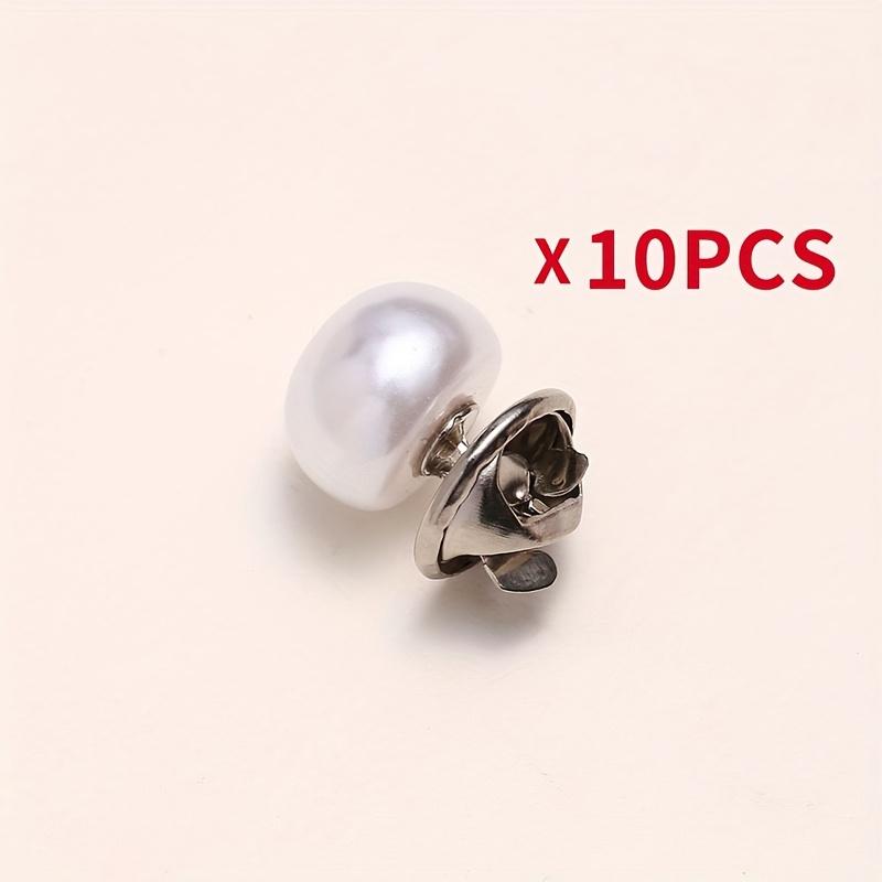 10pcs Pearl-Like Invisible Button for Chest and Neckline, No-Sew Anti-Show Fastener