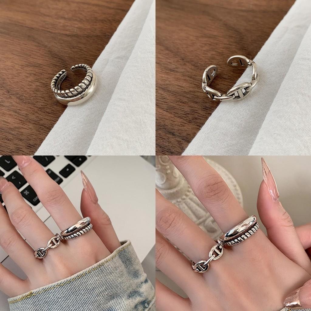 Vintage Style Adjustable Open Ring For Women With Unique Geometric Design For Couples