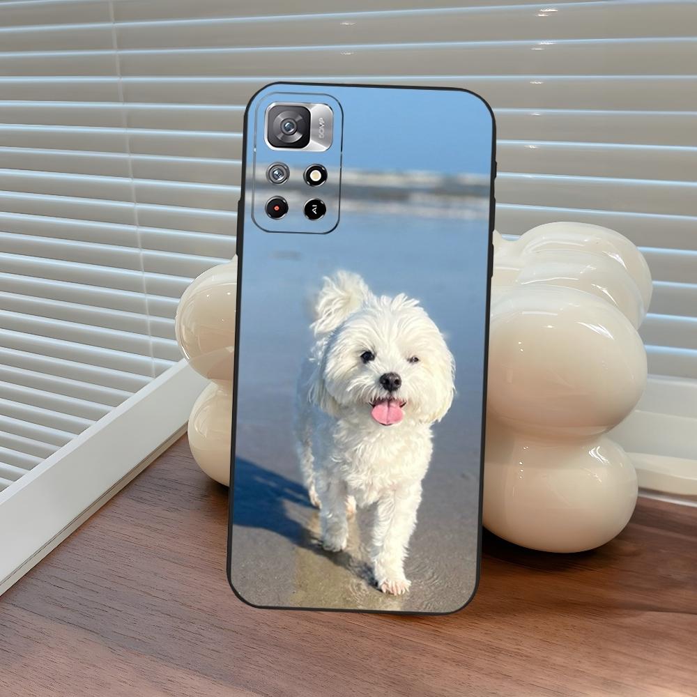 Cartoon Maltese Dog Phone Case for Xiaomi Poco M4 F7 M7 M6 M5 F6 F5 X7 X6 X5 C71 C75 C61 C65 Pro Plus Ultra Cover