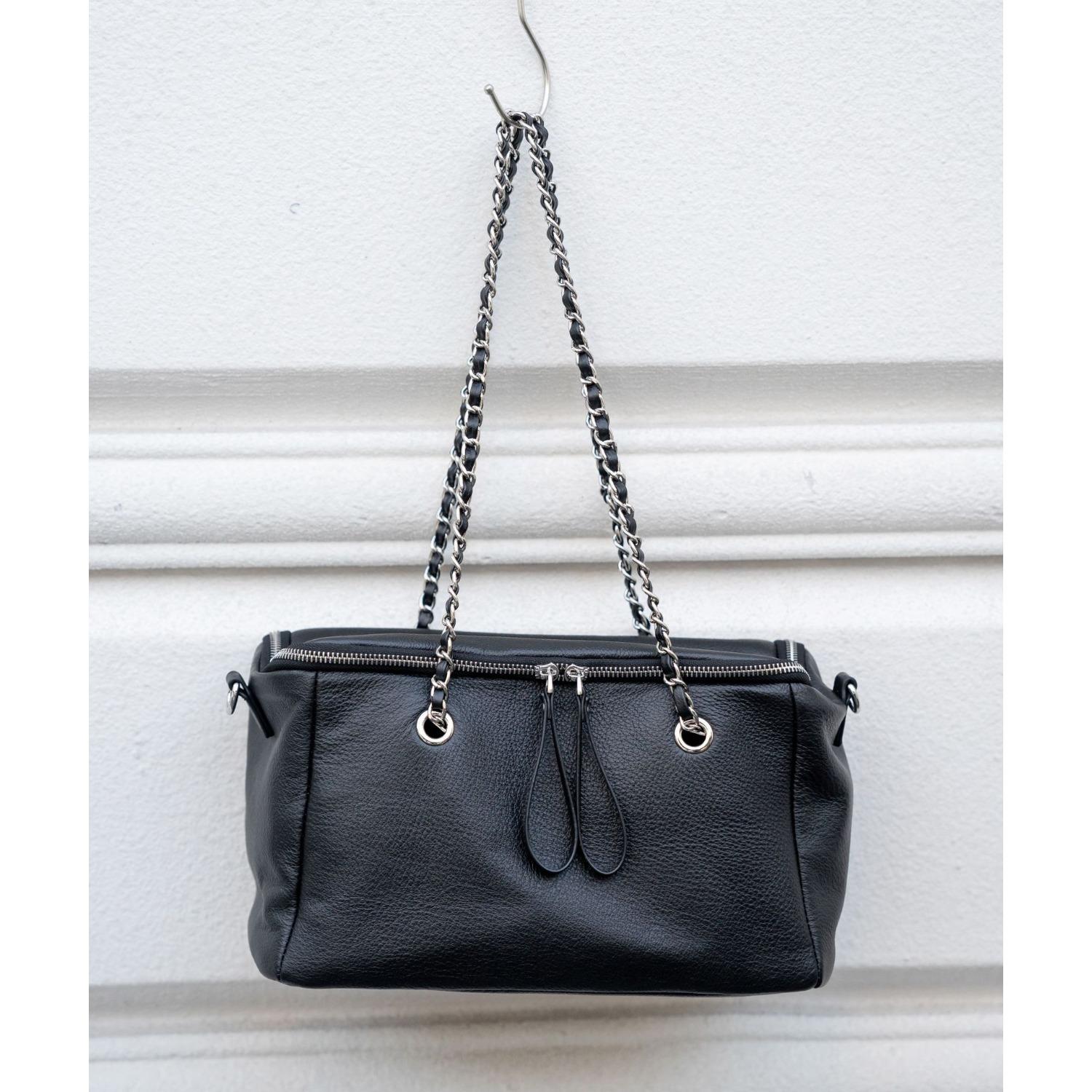 

Женская сумка через плечо из коровьей кожи, большая вместимость, женская модная простая сумка для покупок, практичная, с несколькими отделениями чёрный