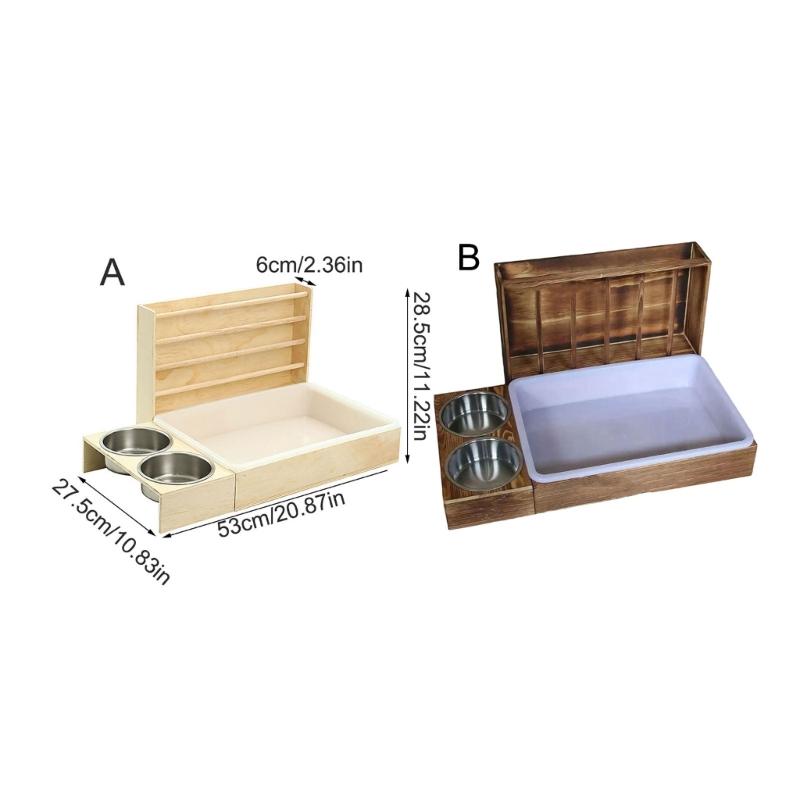 Guinea Pigs Hays Rack Feeding Bowl Durable Anti Tip Structure Space Saving Cage Feeder For Small Pet