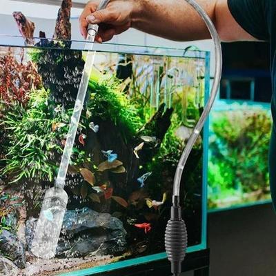 Handheld Fish Tank Water Changer Semi-Automatic with Outlet Valve Aquarium Siphon Cleaner Extension Tube with Filter Grid Kit