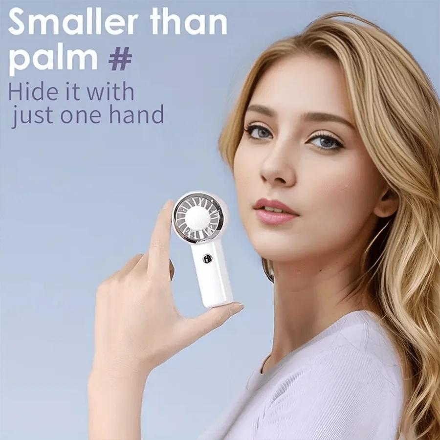 2025 New Ultralight Only 60G Mini Size Handheld Fan Portable Fan Air Cooler Pocket Fan Rechargeable for Travelling Shopping