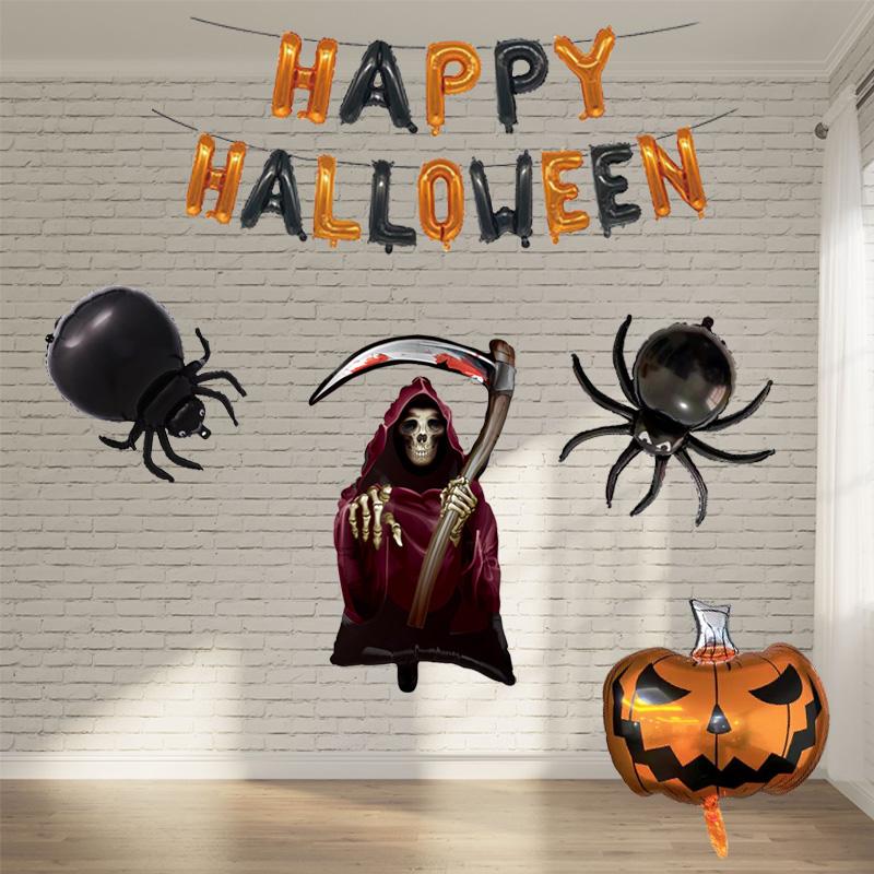 

1PC Pumpkin Ghost Hot Halloween Balloons Halloween Party Supplies Giant Black Spider Foil Balloon Mummy Balloon Witch Death