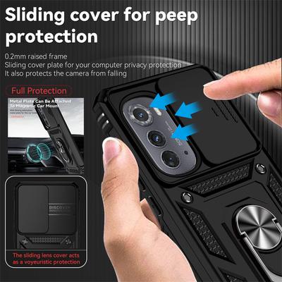 For Motorola Moto Edge 2022 Case Slide Camera Protect Phone Case For Motorola Edge 2022 6.6" Car Magnetic Holder Ring Back Cover
