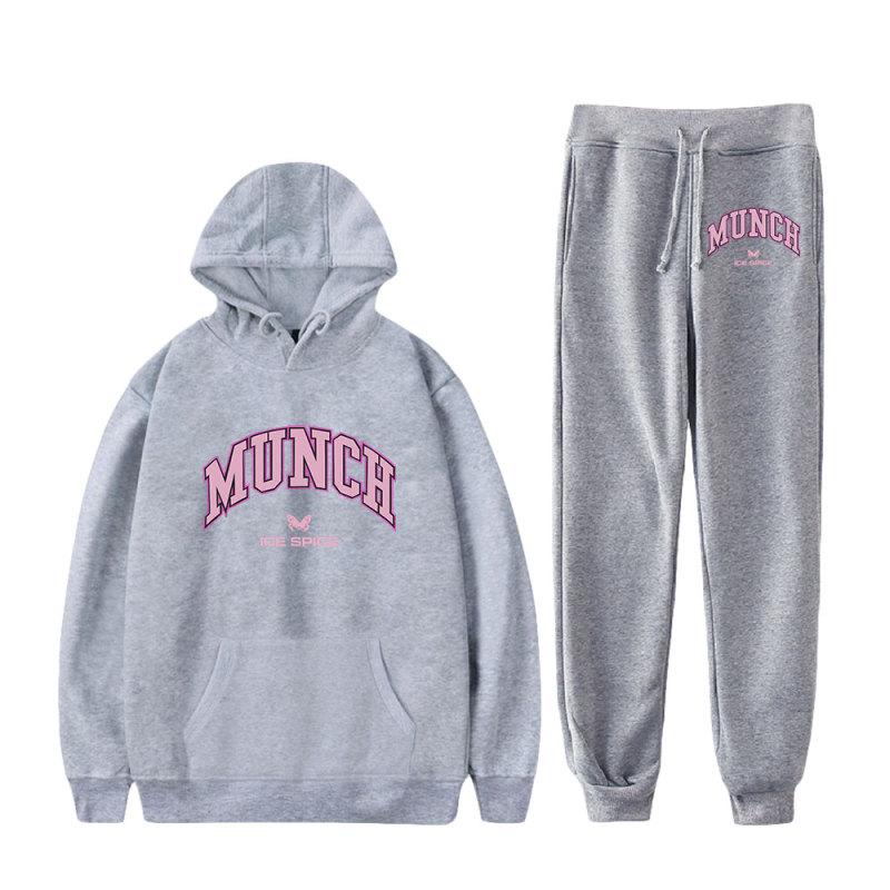 

Репер ICE Spice Merch Повсякденний спортивний костюм Комплект із 2 предметів Толстовка з капюшоном + штани Костюм Спортивний одяг Вуличний Повсякденний одяг для бігу M
