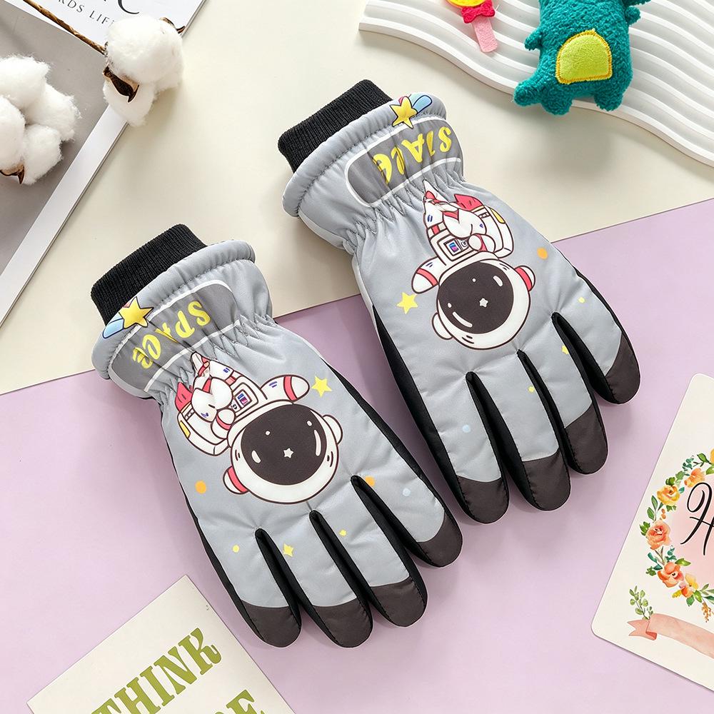Kids' Winter Ski Gloves: Waterproof, Windproof, Thick Fleece-Lined for Boys & Girls Snow Play, Cycling, and Outdoor Activities
