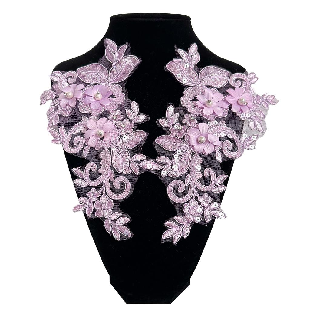 White, Yellow, Pink, Blue And Purple, Lace Three-Dimensional Flower Pieces To Flowers Diy Bridal Headgear Jewelry Materials, Wedding Dress Decals