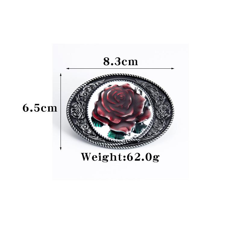Rose-Shaped Waistband Leather Belt with Floral Pattern - Nightclub Single Loop Pants Accessory