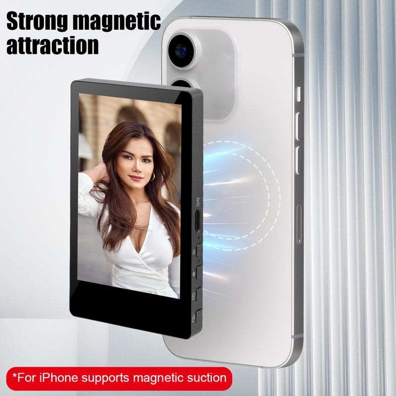 Wireless Selfie Monitor for Iphone Android Live Selfie Monitor Screen with Screen Mirroring Vlog Live Stream Selfie Monitor