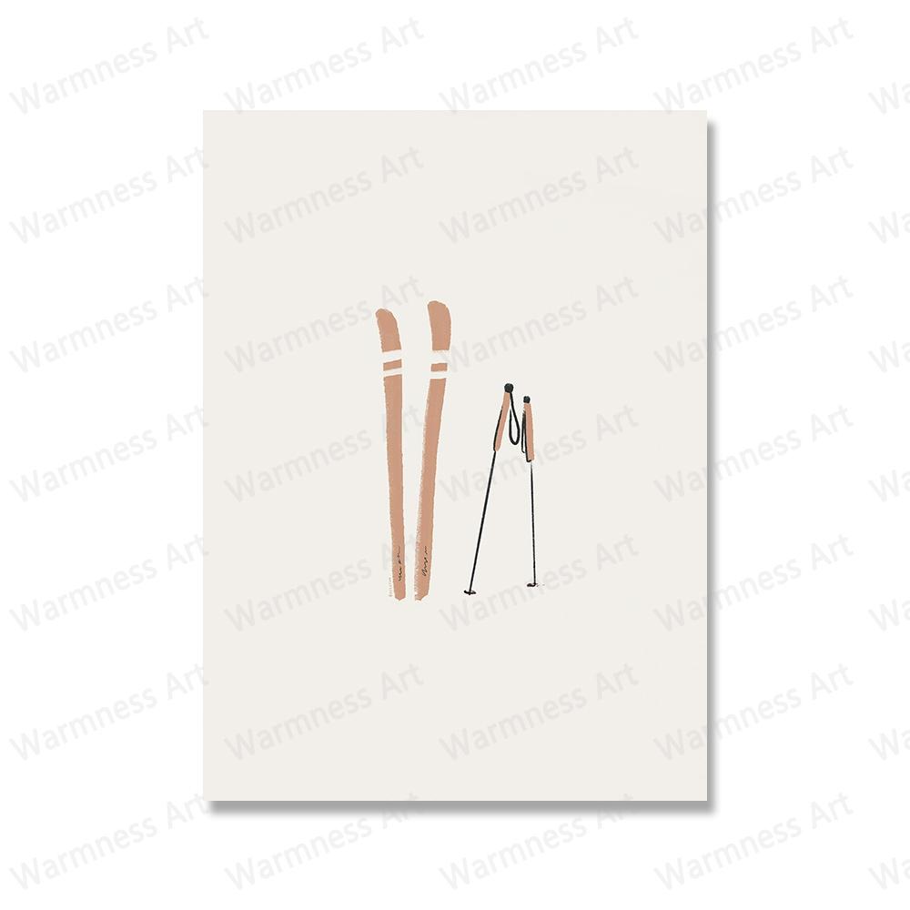 

Современный минималистичный катание на лыжах, настенная живопись на холсте, картина с лыжником, художественные плакаты и принты, фотографии зимних видов спорта для декора гостиной 30x40cm No Framed зелёный