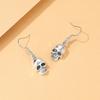Trendy Fashion Statement Skull Head Pendant Earrings For Women Geometric Design