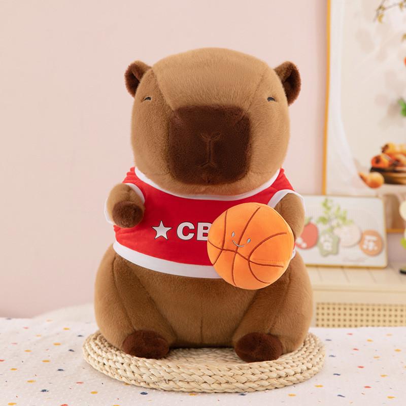 

Плюшевая игрушка капибара мультяшная короткая с набивкой из ПП хлопка сувениры куклы для вечеринки по случаю дня рождения Sweater,25cm