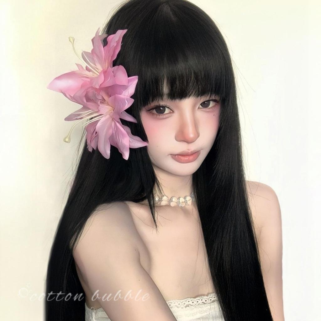 Chinese-Style Pink Lily Hairpiece: Women's Fairy Flower Hair Clip